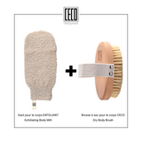 Ensemble Gant pour le corps EXFOLIANT + Brosse à sec pour le corps CECO