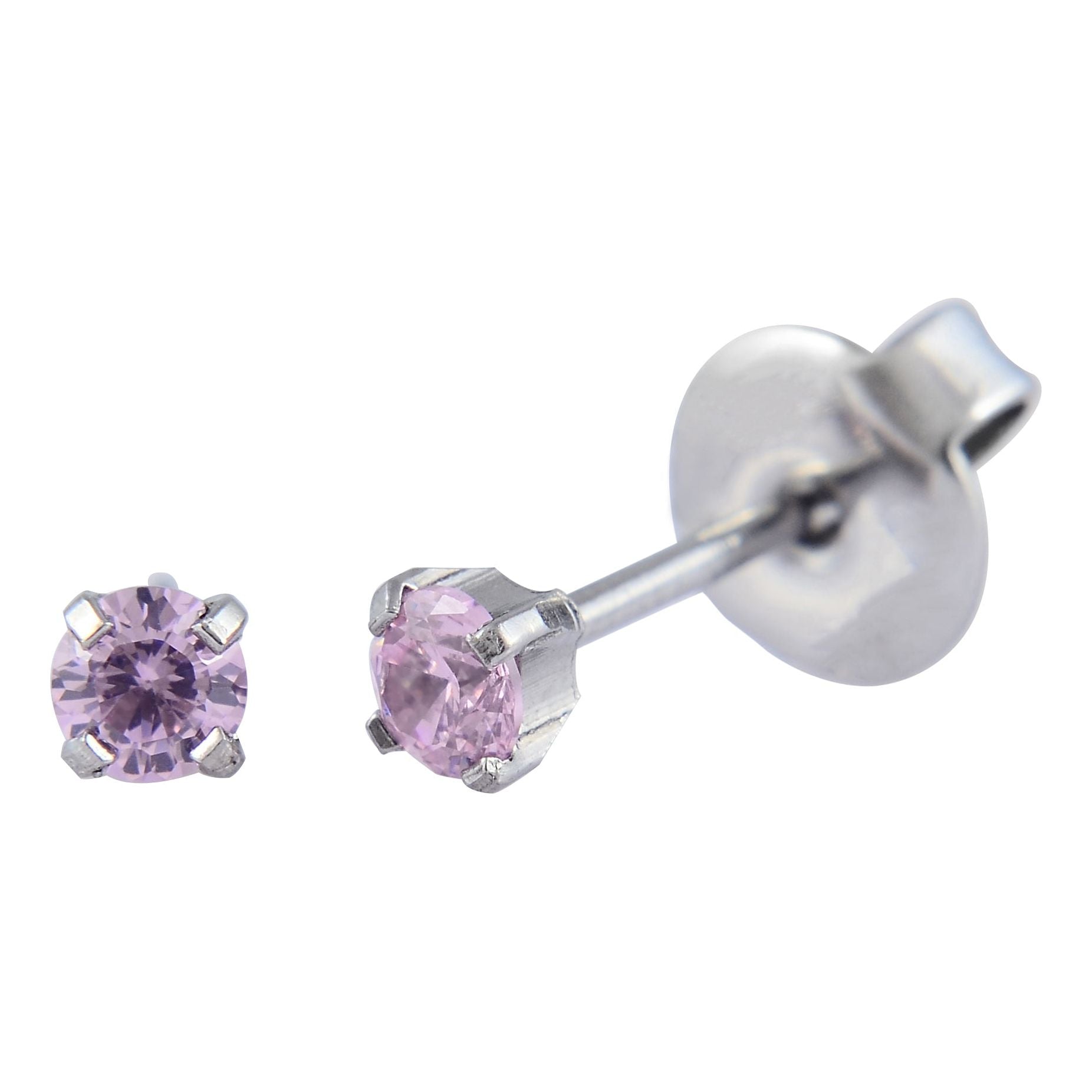 P120 - Surgical Steel Cubic Zirconia Pink (3mm)